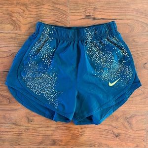 Nike Tempo Dri Fit Teal Blue Athletic Running Shorts